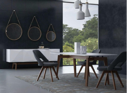 Dining room set luxury furniture dining table chairs sideboard real wood furniture